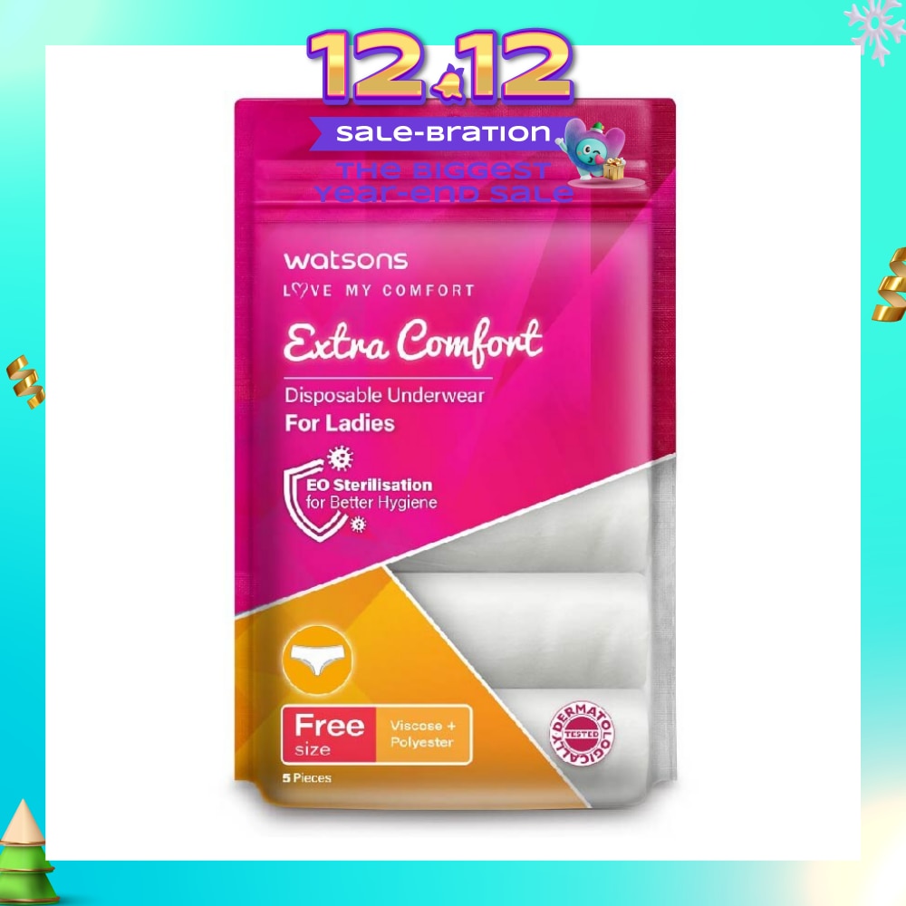 Extra Comfort Spunlace Disposable Underwear for Ladies Free Size (Dermatologically Tested) 5s