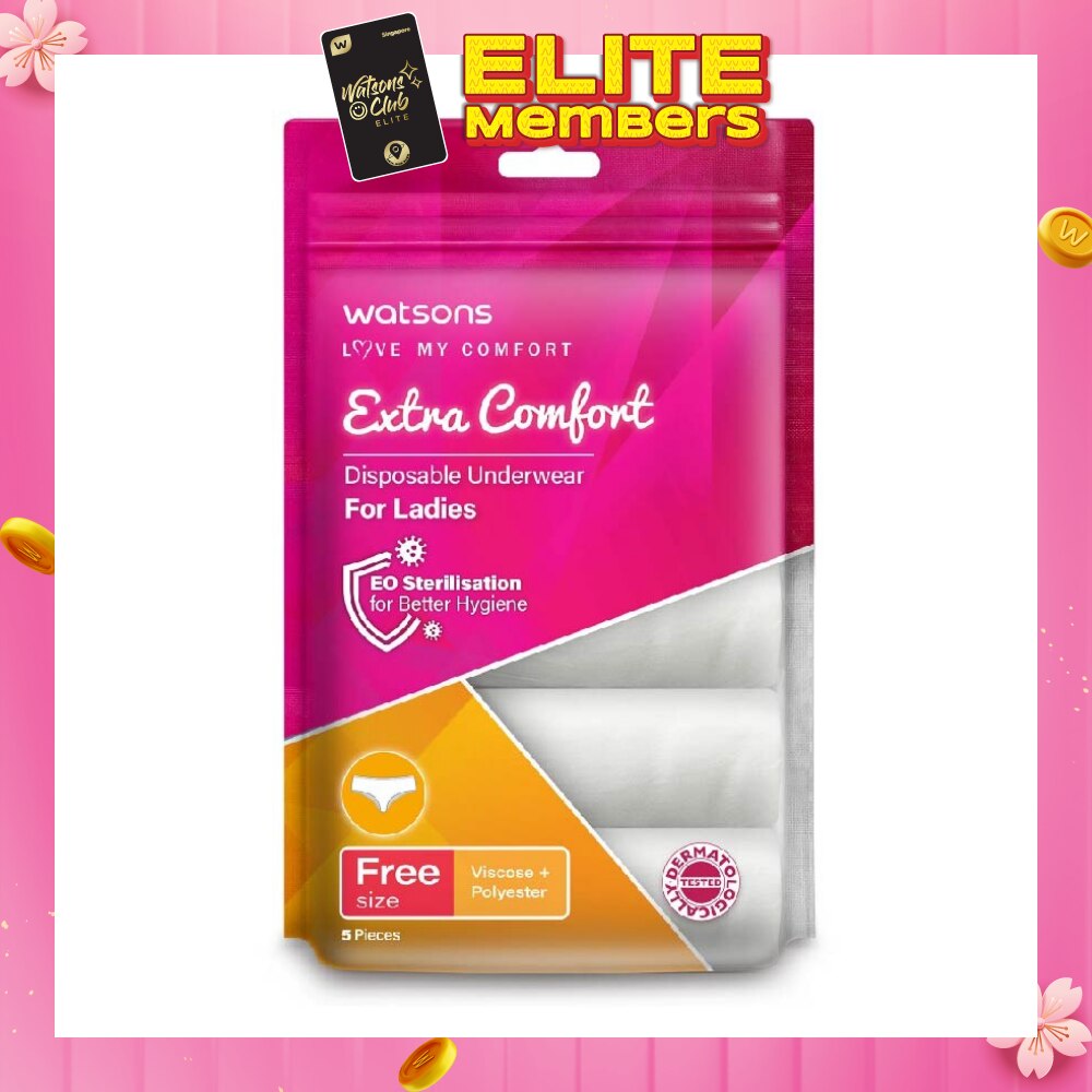 Extra Comfort Spunlace Disposable Underwear for Ladies Free Size (Dermatologically Tested) 5s