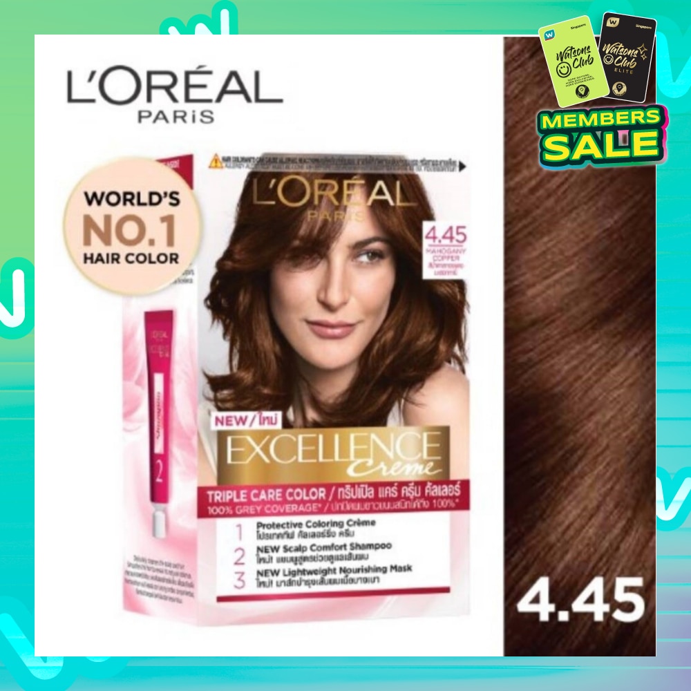 L'OREAL PARIS EXCELLENCE Crème Mahagony Copper Brown #4.45 1 Box