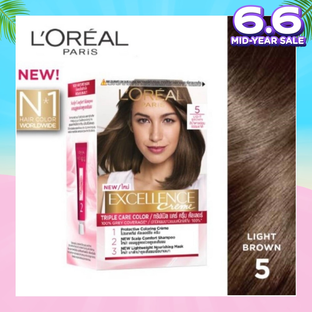 Créme Hair Colour #5 Natural Light Brown (100% Grey Coverage for Rich, Radiant Colour) 1s