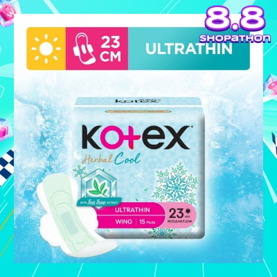 KOTEX Herbal Cool Sanitary Pad Ultra Thin Wing 23cm 15s