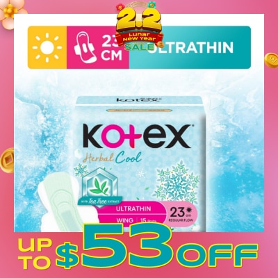 KOTEX Herbal Cool Sanitary Pad Ultra Thin Wing 23cm 15s