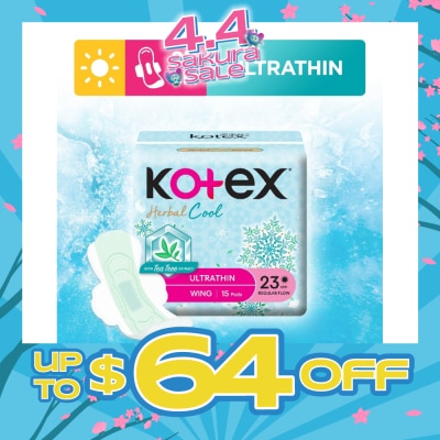 KOTEX - Herbal Cool Sanitary Pad Ultra Thin Wing 23cm 15s