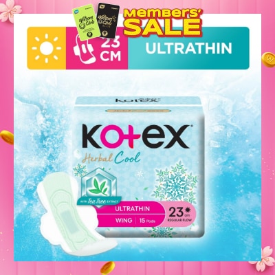 KOTEX Herbal Cool Sanitary Pad Ultra Thin Wing 23cm 15s