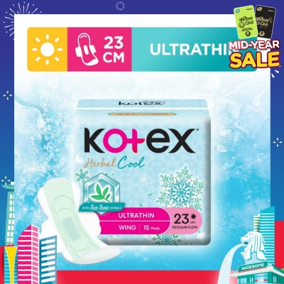KOTEX Herbal Cool Sanitary Pad Ultra Thin Wing 23cm 15s