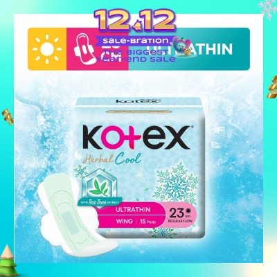 KOTEX Herbal Cool Sanitary Pad Ultra Thin Wing 23cm 15s