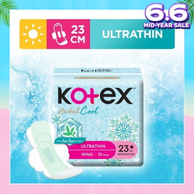 KOTEX Herbal Cool Sanitary Pad Ultra Thin Wing 23cm 15s
