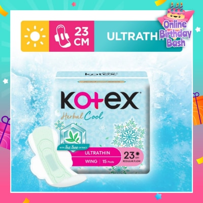 KOTEX Herbal Cool Sanitary Pad Ultra Thin Wing 23cm 15s