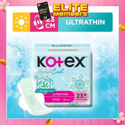 KOTEX Herbal Cool Sanitary Pad Ultra Thin Wing 23cm 15s