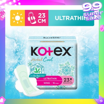 KOTEX Herbal Cool Sanitary Pad Ultra Thin Wing 23cm 15s