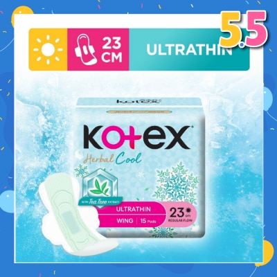 KOTEX Herbal Cool Sanitary Pad Ultra Thin Wing 23cm 15s