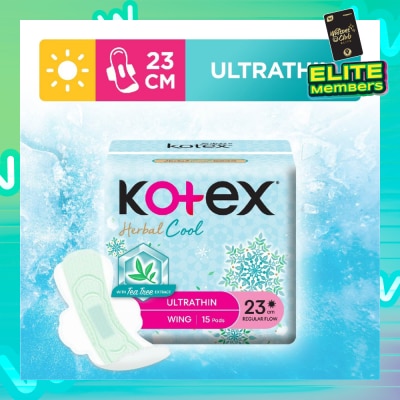 KOTEX Herbal Cool Sanitary Pad Ultra Thin Wing 23cm 15s