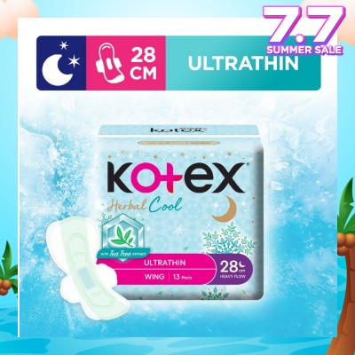 KOTEX Herbal Cool Sanitary Pad Ultra Thin Wing Heavy Flow 28Cm 13s