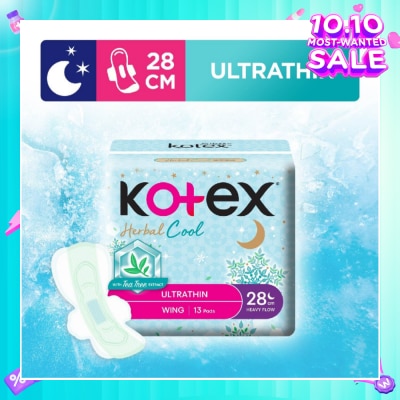 KOTEX Herbal Cool Sanitary Pad Ultra Thin Wing Heavy Flow 28Cm 13s