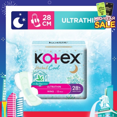 KOTEX Herbal Cool Sanitary Pad Ultra Thin Wing Heavy Flow 28Cm 13s