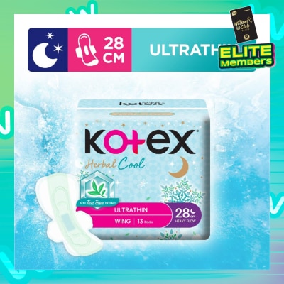 KOTEX Herbal Cool Sanitary Pad Ultra Thin Wing Heavy Flow 28Cm 13s