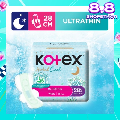 KOTEX Herbal Cool Sanitary Pad Ultra Thin Wing Heavy Flow 28Cm 13s