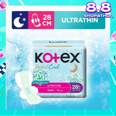 KOTEX Herbal Cool Sanitary Pad Ultra Thin Wing Heavy Flow 28Cm 13s