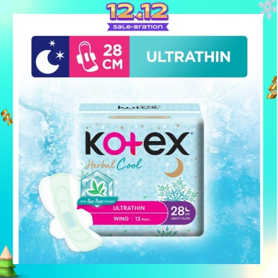 KOTEX Herbal Cool Sanitary Pad Ultra Thin Wing Heavy Flow 28Cm 13s