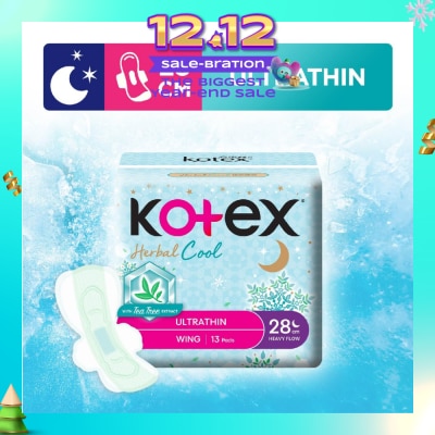 KOTEX Herbal Cool Sanitary Pad Ultra Thin Wing Heavy Flow 28Cm 13s