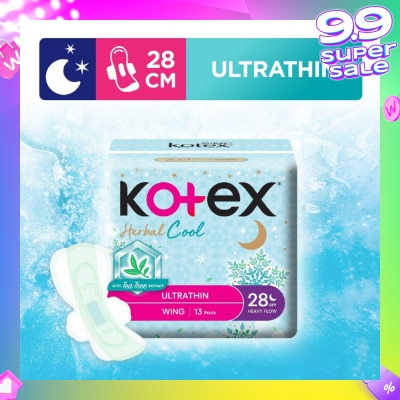 KOTEX Herbal Cool Sanitary Pad Ultra Thin Wing Heavy Flow 28Cm 13s