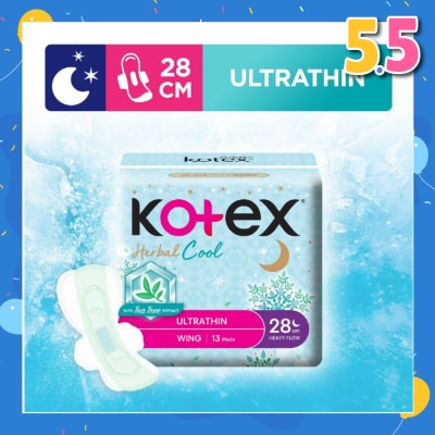 KOTEX Herbal Cool Sanitary Pad Ultra Thin Wing Heavy Flow 28Cm 13s