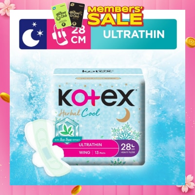 KOTEX Herbal Cool Sanitary Pad Ultra Thin Wing Heavy Flow 28Cm 13s