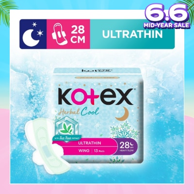 KOTEX Herbal Cool Sanitary Pad Ultra Thin Wing Heavy Flow 28Cm 13s