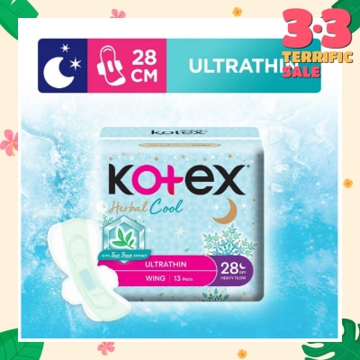 KOTEX Herbal Cool Sanitary Pad Ultra Thin Wing Heavy Flow 28Cm 13s