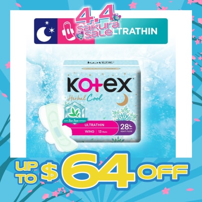 KOTEX - Herbal Cool Sanitary Pad Ultra Thin Wing Heavy Flow 28Cm 13s