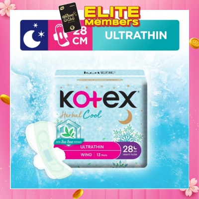 KOTEX Herbal Cool Sanitary Pad Ultra Thin Wing Heavy Flow 28Cm 13s