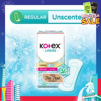 KOTEX Herbal Cool Regular Unscented 26s