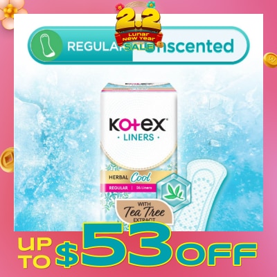 KOTEX Herbal Cool Regular Unscented 26s