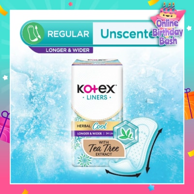 KOTEX Herbal Cool Long & Wide Unscented 24s