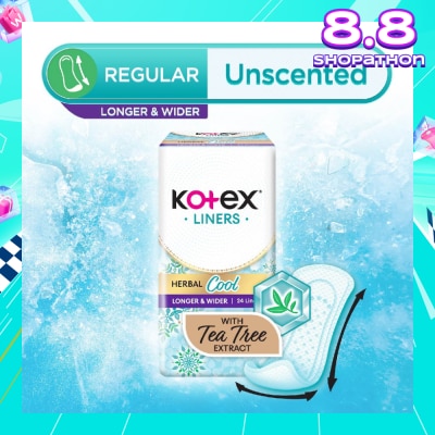 KOTEX Herbal Cool Long & Wide Unscented 24s