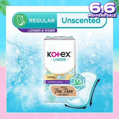 KOTEX Herbal Cool Long & Wide Unscented 24s