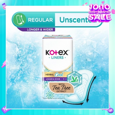 KOTEX Herbal Cool Long & Wide Unscented 24s