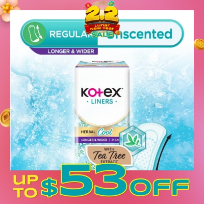KOTEX Herbal Cool Long & Wide Unscented 24s