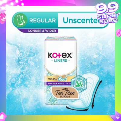 KOTEX Herbal Cool Long & Wide Unscented 24s