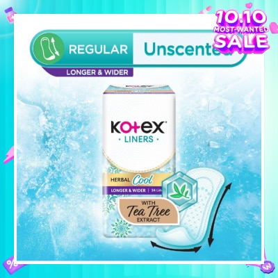 KOTEX Herbal Cool Long & Wide Unscented 24s