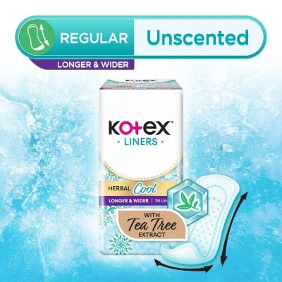 KOTEX Herbal Cool Long & Wide Unscented 24s