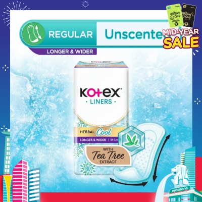 KOTEX Herbal Cool Long & Wide Unscented 24s