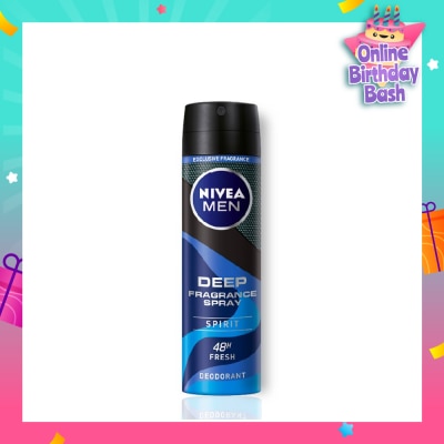 NIVEA Men Deep Fragrance Spray (Spirit) Perfumed Deodorant 150ml