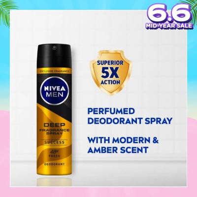 NIVEA Men Deep Fragrance Spray (Success), Perfumed Deodorant 150ml