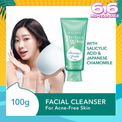 SENKA Perfect Whip Acne-Care Beauty Foam Facial Cleanser (For Acne Prone Skin + Reduce Acne in 4 weeks) 100g