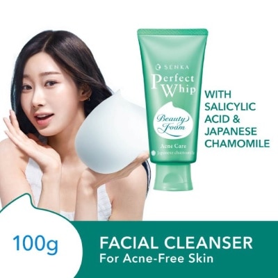 SENKA Perfect Whip Acne-Care Beauty Foam Facial Cleanser (For Acne Prone Skin + Reduce Acne in 4 weeks) 100g