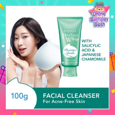 SENKA Perfect Whip Acne-Care Beauty Foam Facial Cleanser (For Acne Prone Skin + Reduce Acne in 4 weeks) 100g