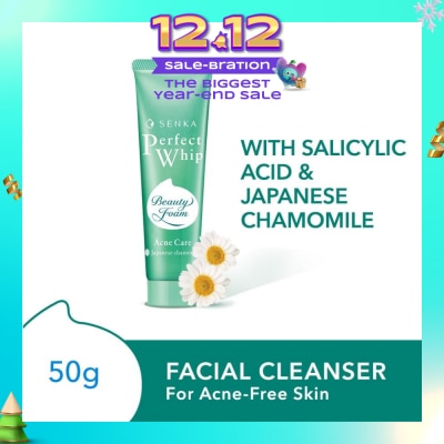 SENKA Perfect Whip Acne Care Beauty Foam Facial Cleanser (Reduce Acne In 4 Weeks, For Acne Prone Skin) 50g