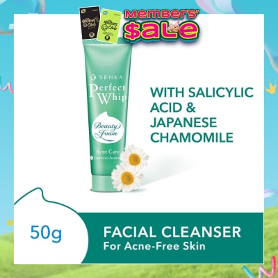 SENKA - Perfect Whip Acne Care Beauty Foam Facial Cleanser (Reduce Acne In 4 Weeks, For Acne Prone Skin) 50g