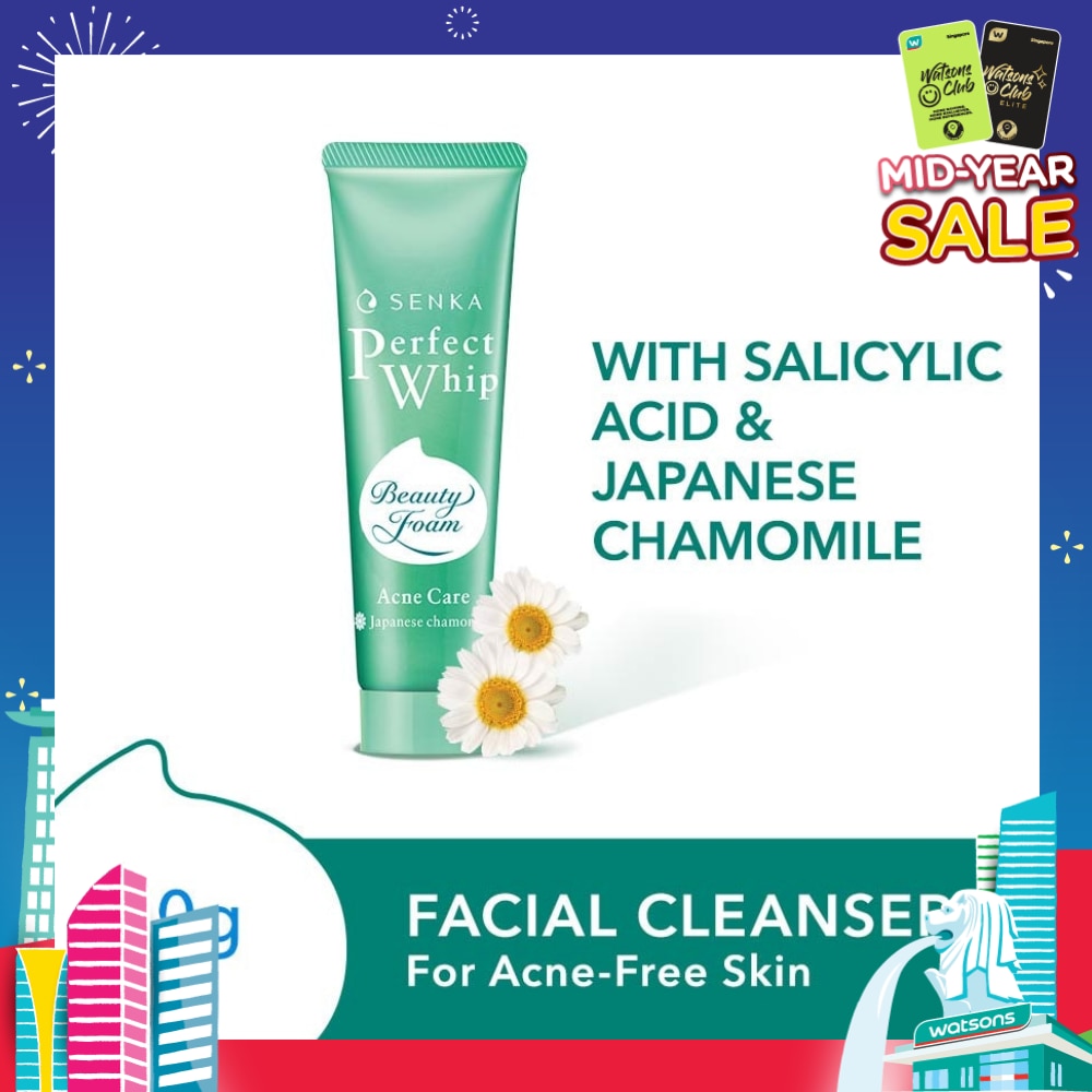 Perfect Whip Acne Care Beauty Foam Facial Cleanser (Reduce Acne In 4 Weeks, For Acne Prone Skin) 50g